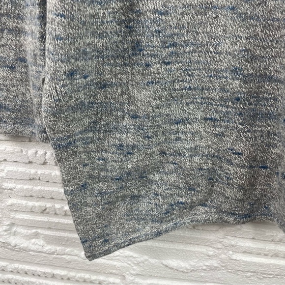 Pure Jill Wool Cashmere Blend Sweater Blue Gray Asymmetric Hem Quiet Luxury M - Picture 7 of 16